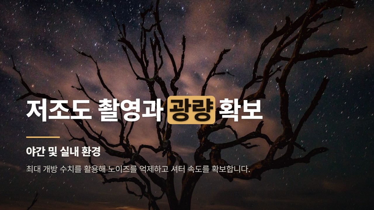 저조도 촬영과 광량 확보