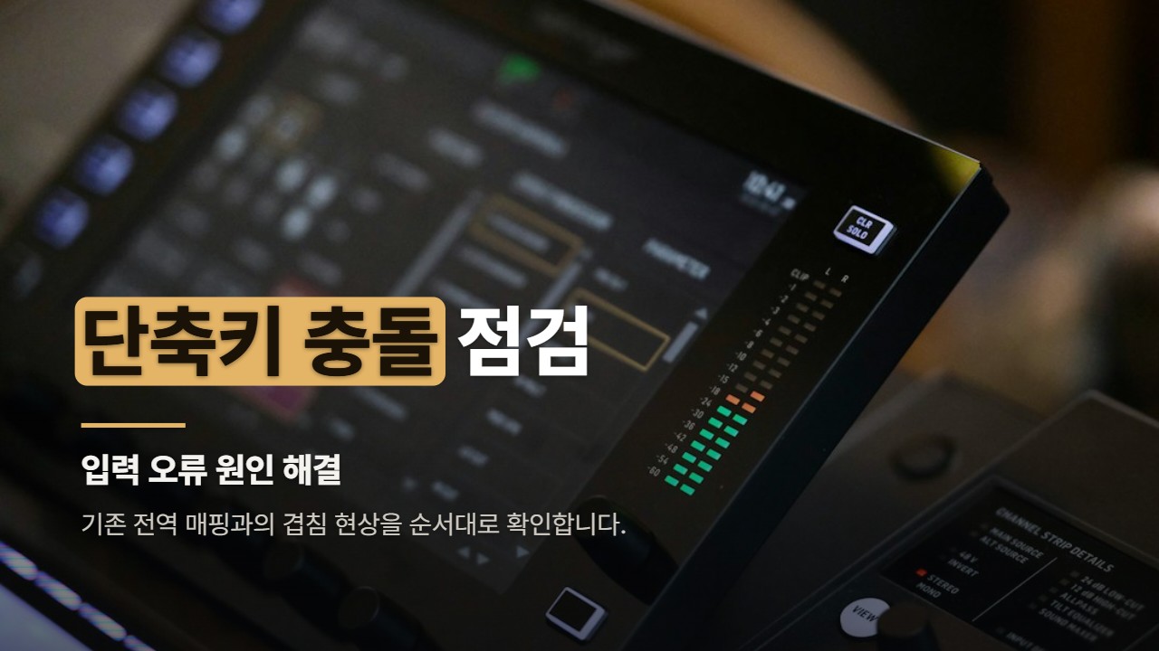 단축키 충돌 점검