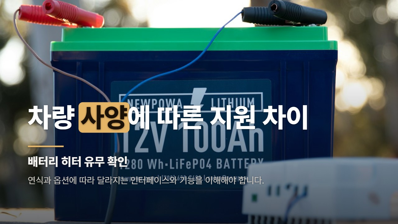 차량 사양에 따른 지원 차이