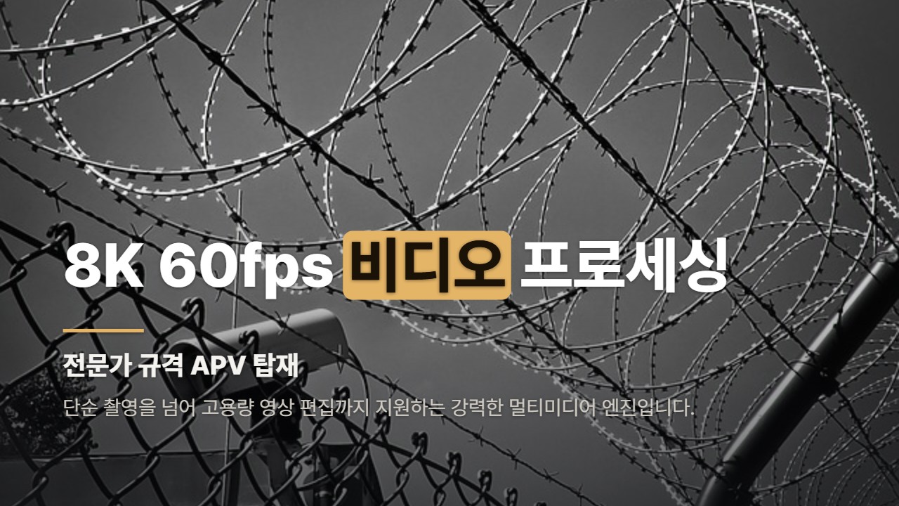 8K 60fps 비디오 프로세싱