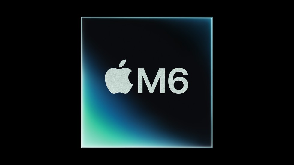 Apple M6 칩 로고를 보여주는 Apple 공식 이미지