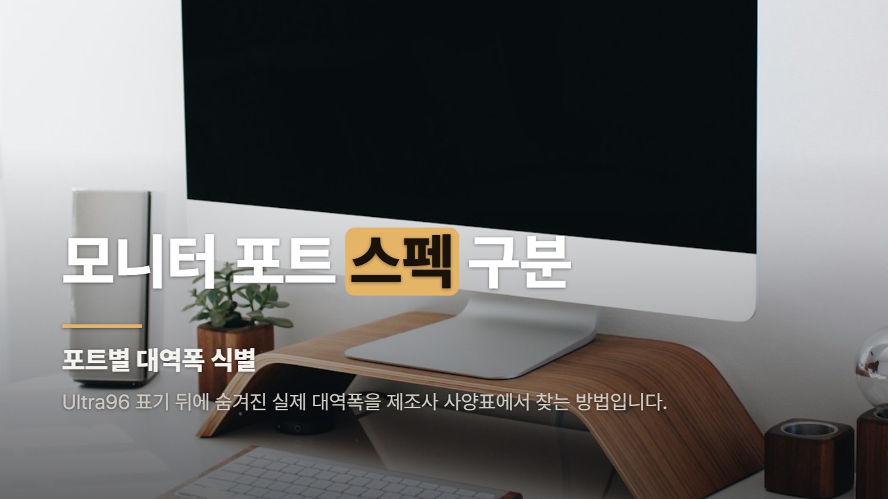 모니터 포트 스펙 구분