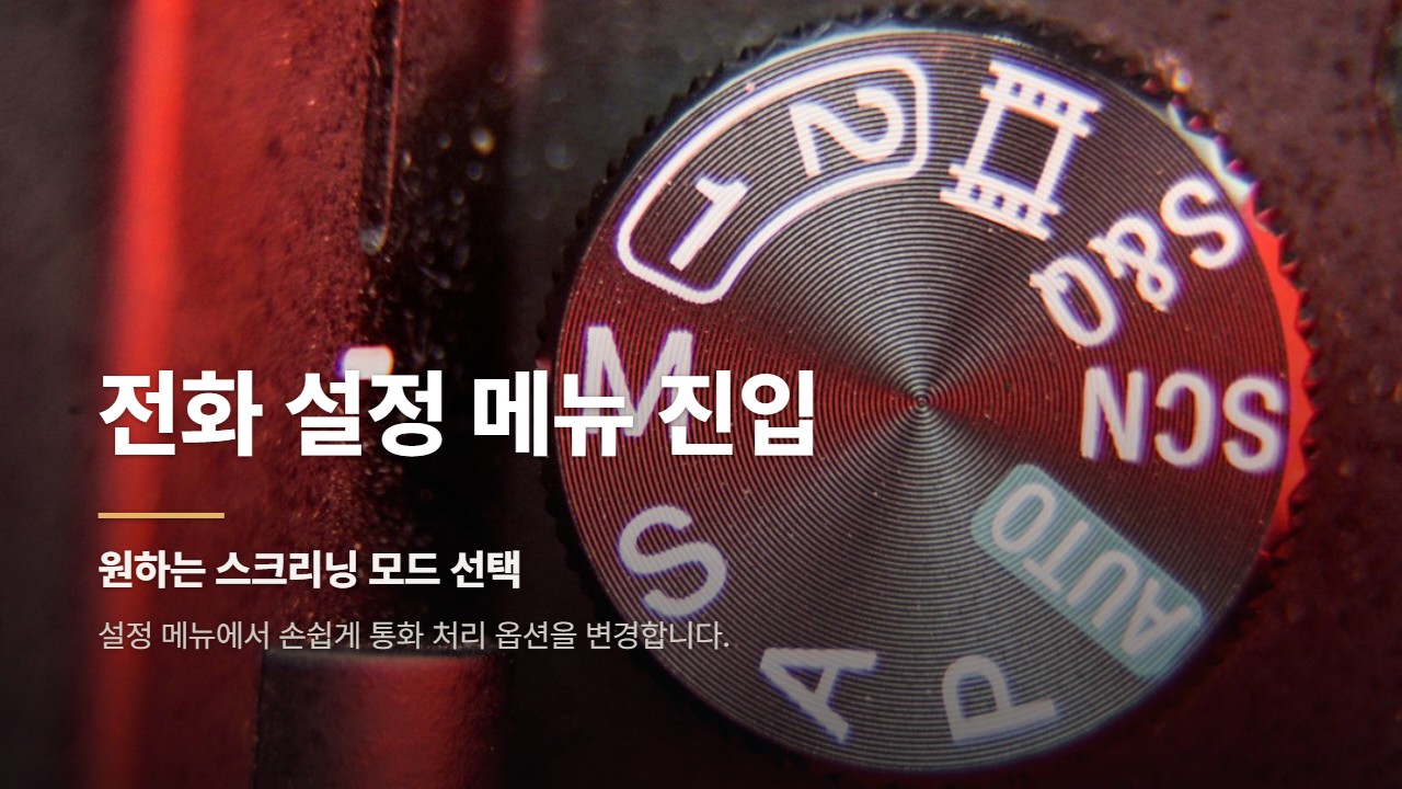 전화 설정 메뉴 진입