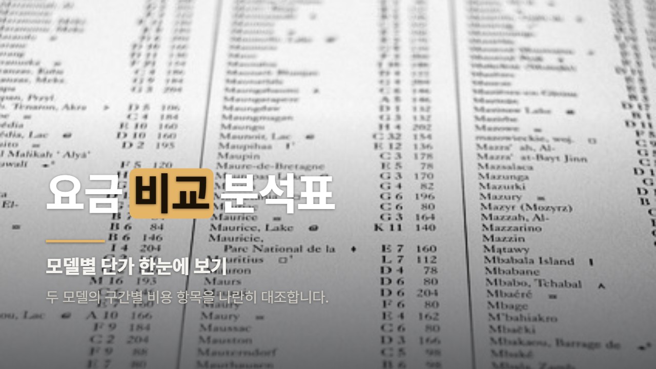 요금 비교 분석표