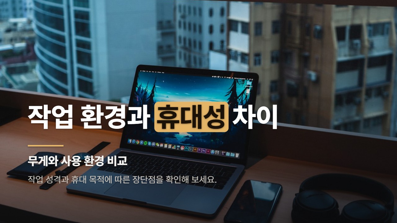 작업 환경과 휴대성 차이