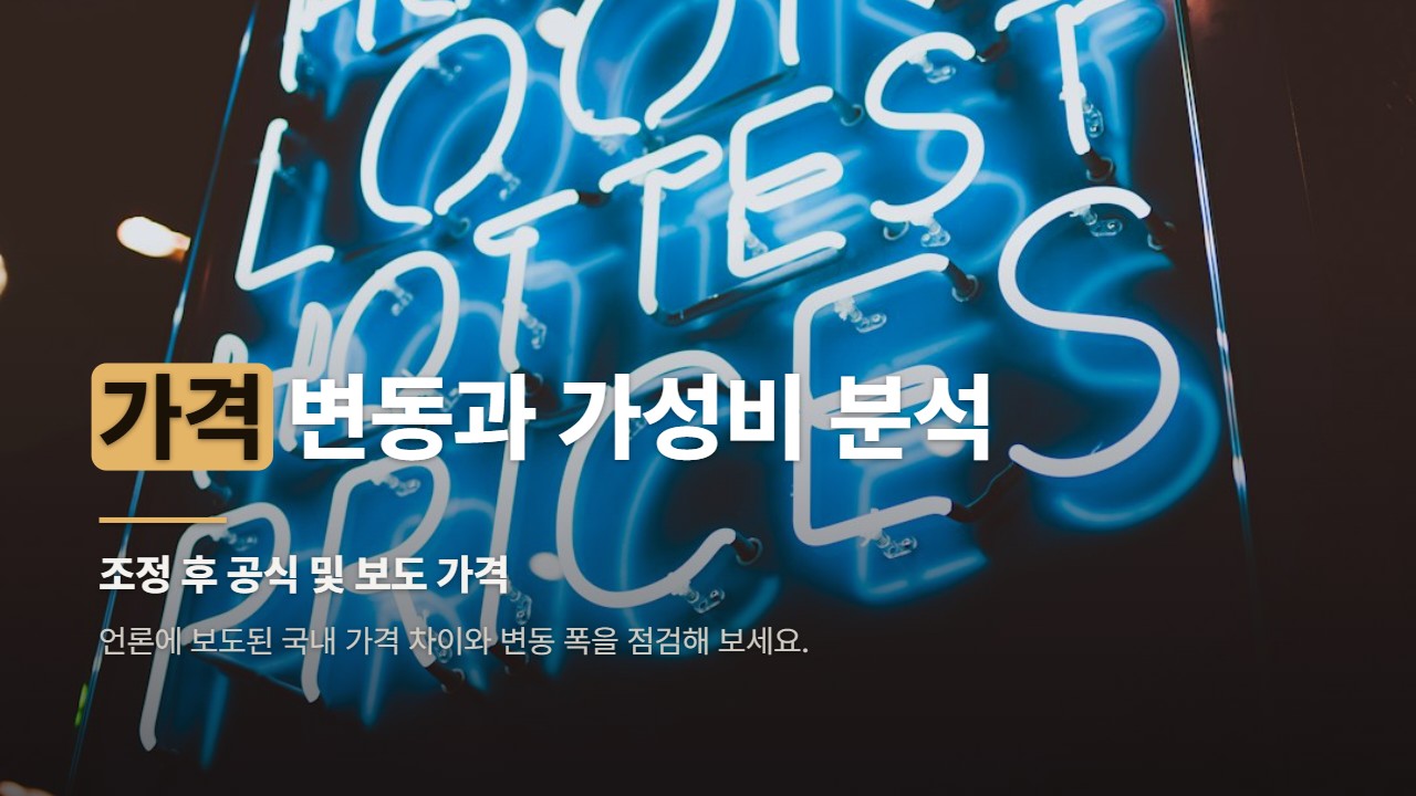 가격 변동과 가성비 분석
