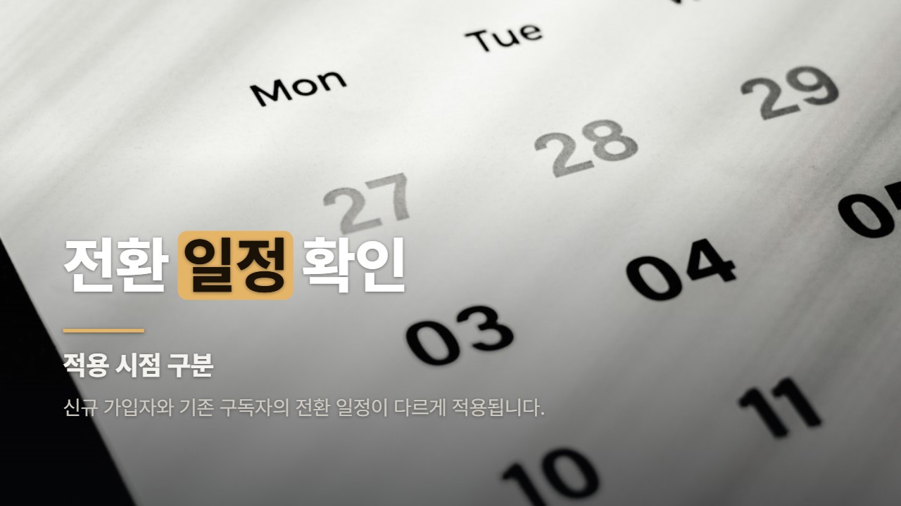 전환 일정 확인
