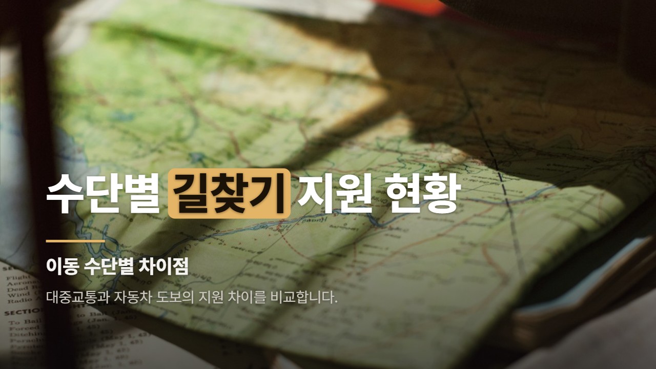 수단별 길찾기 지원 현황