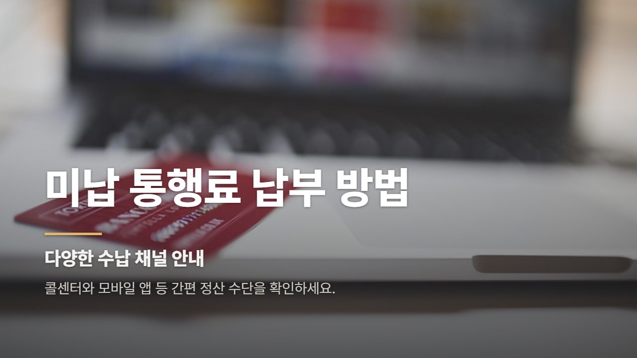 미납 통행료 납부 방법