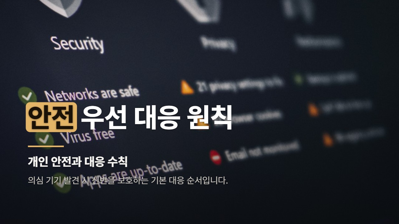 안전 우선 대응 원칙
