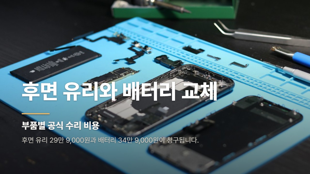 후면 유리와 배터리 교체