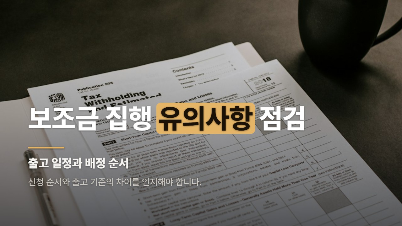 보조금 집행 유의사항 점검
