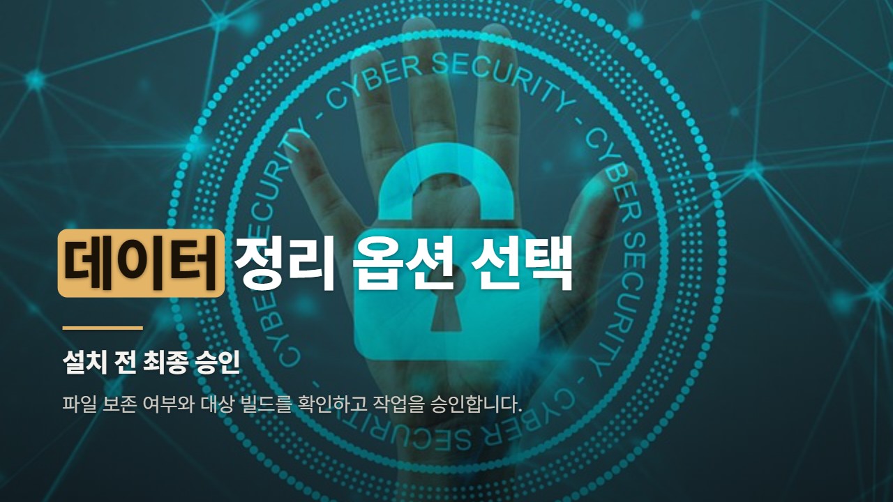 데이터 정리 옵션 선택