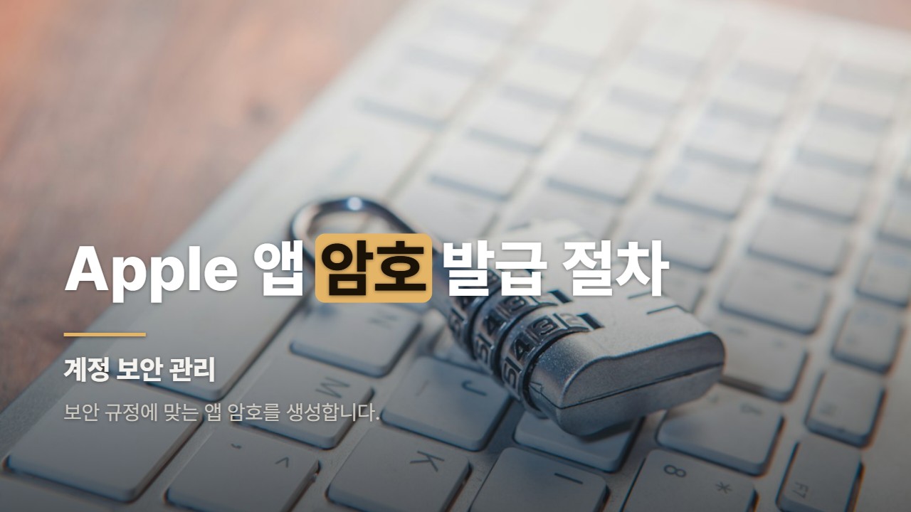 Apple 앱 암호 발급 절차