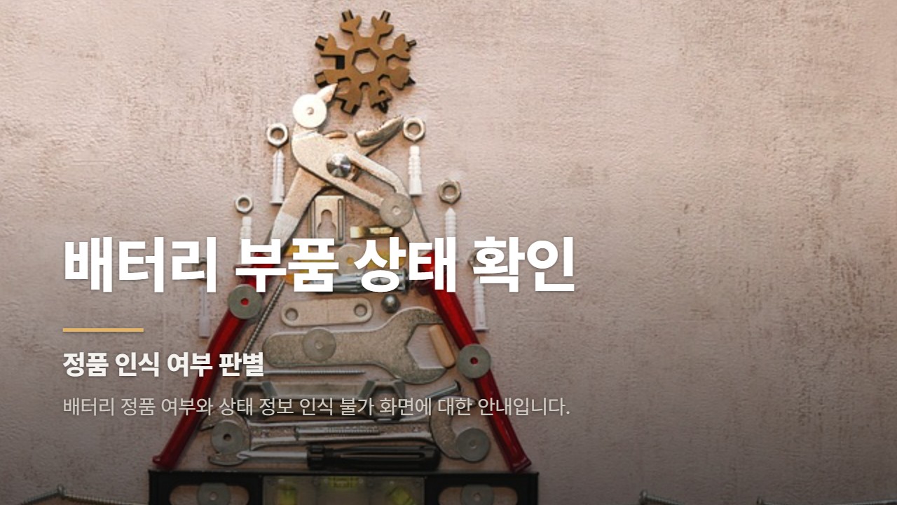 배터리 부품 상태 확인
