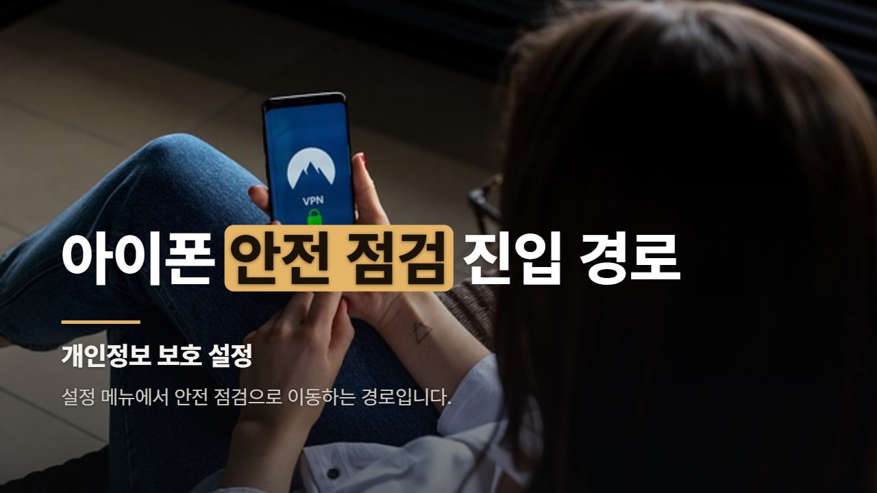 아이폰 안전 점검 진입 경로
