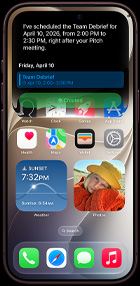 iOS 27이 적용된 아이폰을 보여 주는 Apple 소개 이미지
