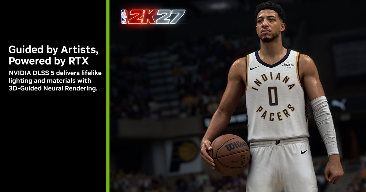 엔비디아 DLSS 5 3D-Guided Neural Rendering NBA 2K27 적용 대표 이미지